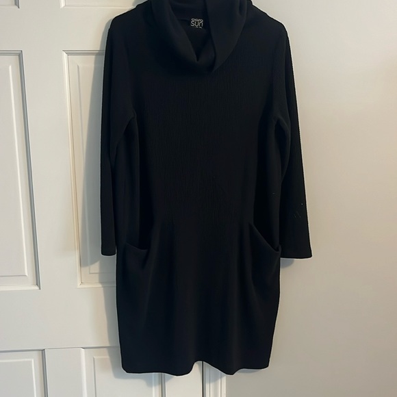 Clara Sun Woo Black Cowl Neck Sweater Dress - Picture 1 of 2